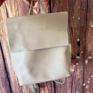 Roots Beige Vegan Leather Foldover Backpack